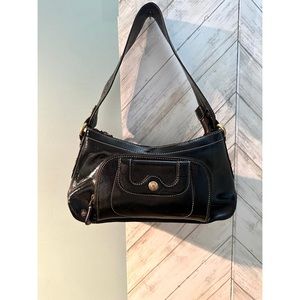 Perlina- Black Leather Shoulder Bag